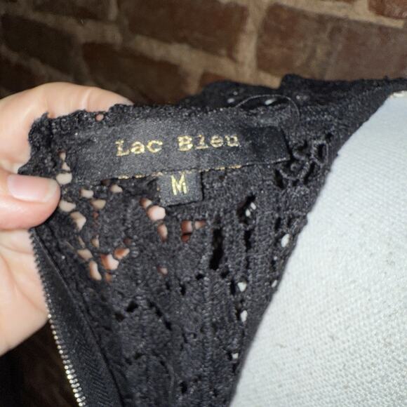 Lac Bleu Women’s Black Mesh Lace Skort Mini Sheer Sz M Boho Goth Western - Picture 7 of 11